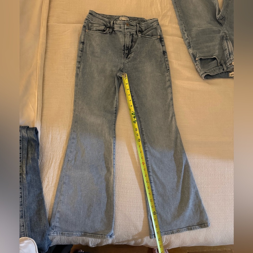 Good American Blue Flare Wide Leg Jeans